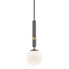 Mitzi Brielle Mini Pendant Light With Opal Etched Glass, Dimmable, Adjustable Height, UL Damp Rated