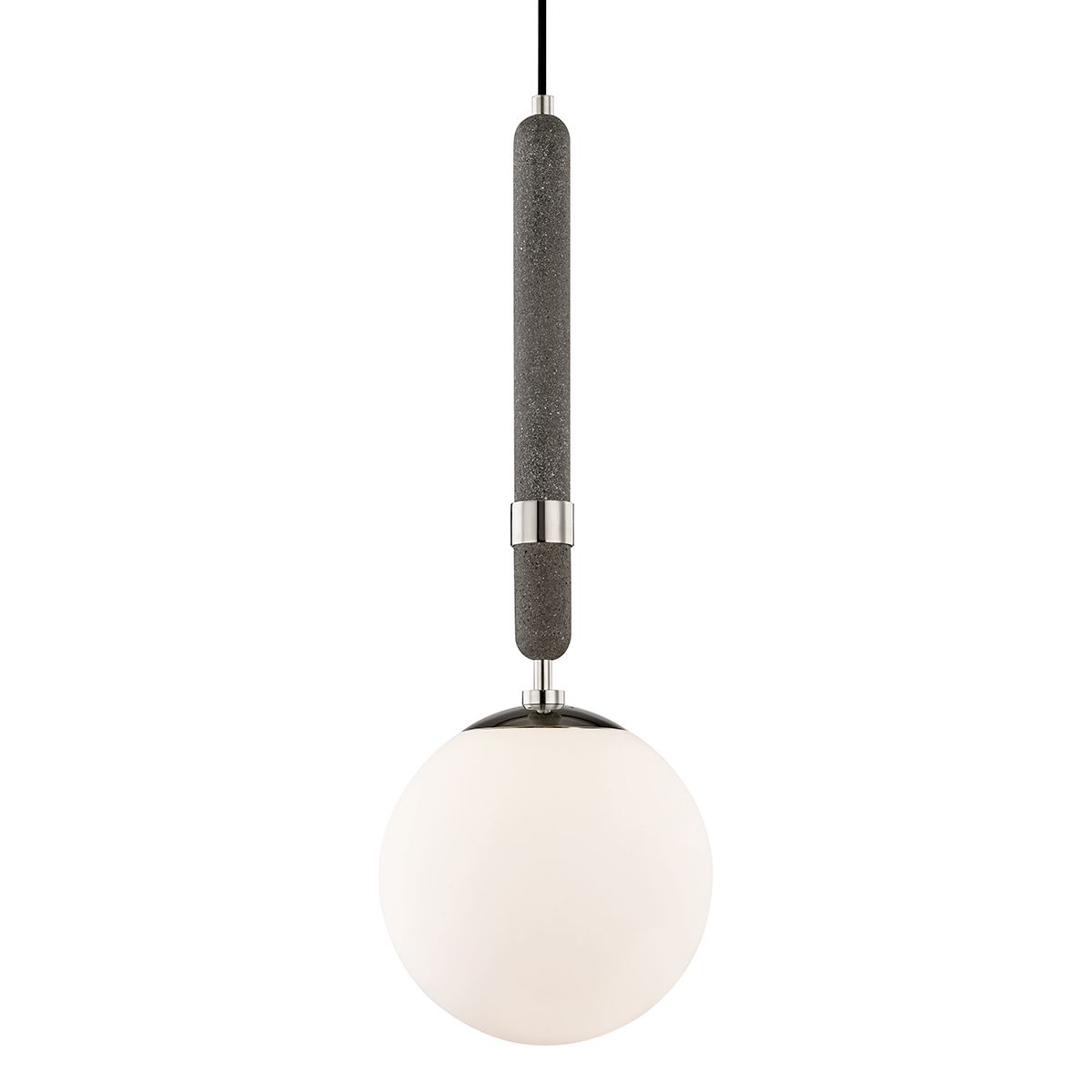 Mitzi Brielle Pendant Light, 26.75" Tall, Opal Etched Glass, Aged Brass & Polished Nickel, Dimmable
