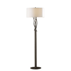 Hubbardton Forge Brindille Floor Lamp, 60.69" Height, Natural Linen Shade, Handcrafted Elegance