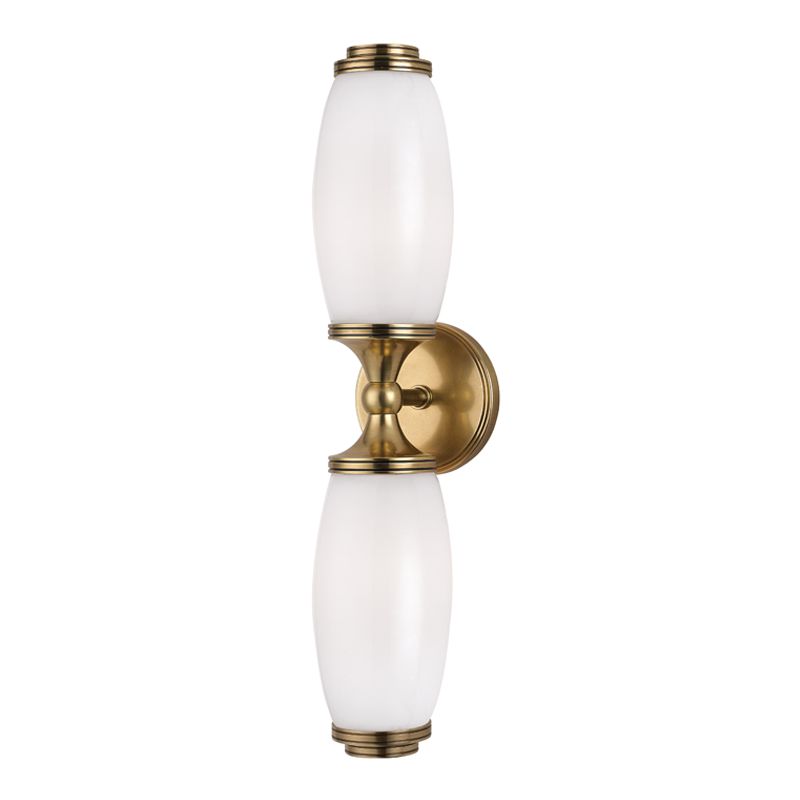 Brooke Sconce 2-Light Vintage-Style Wall Fixture with Opalescent Glass Shades by Hudson Valley Lighting