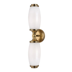 Brooke Sconce 2-Light Vintage-Style Wall Fixture with Opalescent Glass Shades by Hudson Valley Lighting