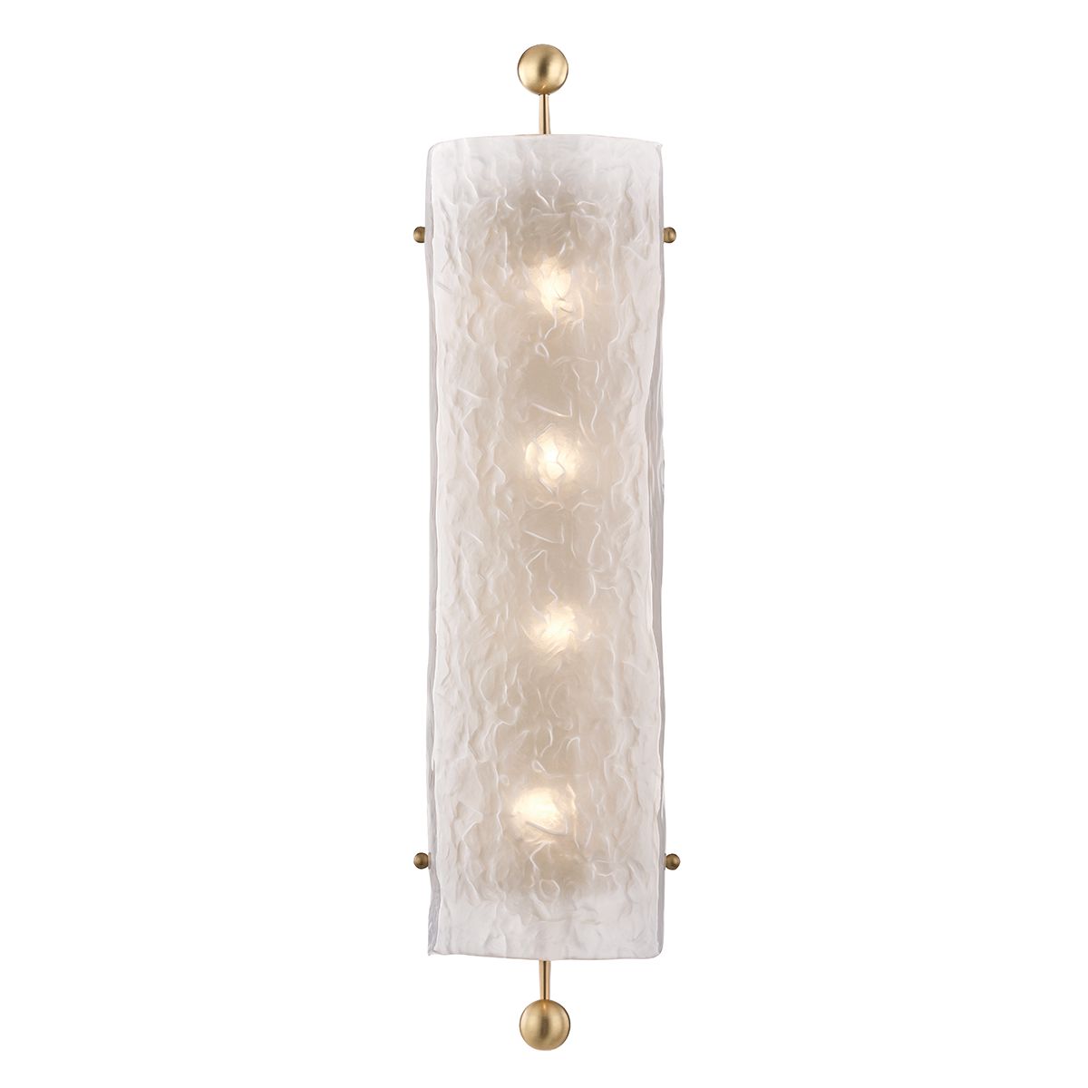 Broome 4-Light Sconce by Hudson Valley Lighting, Aged Brass, Soft Diffused Light, Dimmable Option