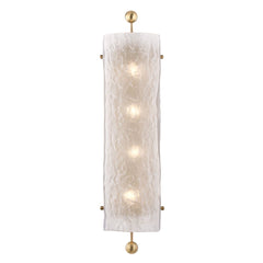 Broome 4-Light Sconce by Hudson Valley Lighting, Aged Brass, Soft Diffused Light, Dimmable Option