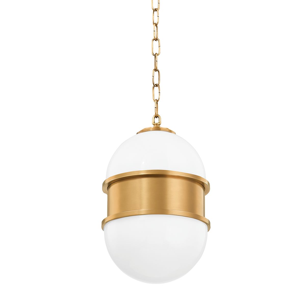 Broomley Pendant Light 17-88 Inch Adjustable Height Vintage Brass Opal Glass Shade Dimmable