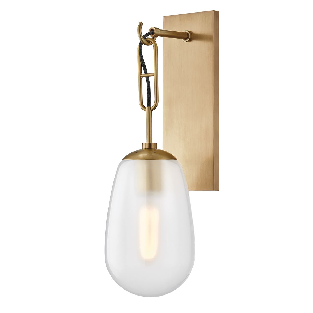 Hudson Valley 2101 Bruckner Wall Sconce - Dimmable Glass Shade, Elegant Design, 60W Max