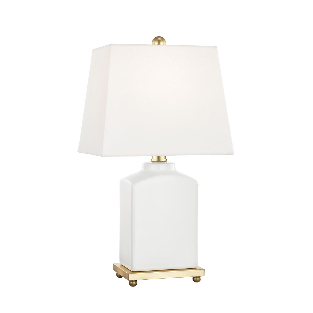 Brynn Table Lamp by Mitzi, Dimmable 17" Tall with Off-White Shade and Cloud/Jade Finish