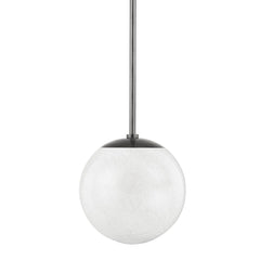 Burlington Mini Pendant Light by Hudson Valley Lighting with Clear Glass Shade, Aged Brass or Black Nickel Finish