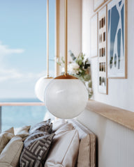 Burlington Mini Pendant Light by Hudson Valley Lighting with Clear Glass Shade, Aged Brass or Black Nickel Finish