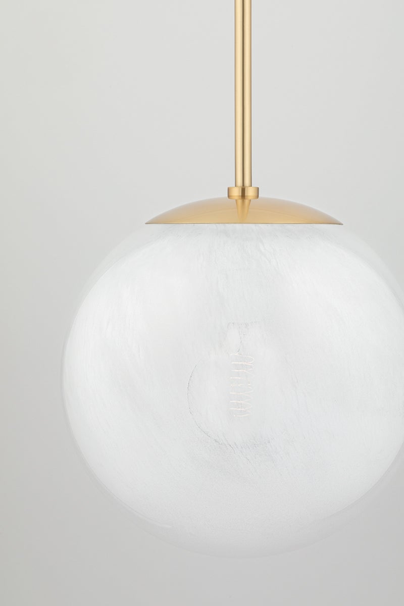 Burlington Mini Pendant Light by Hudson Valley Lighting with Clear Glass Shade, Aged Brass or Black Nickel Finish