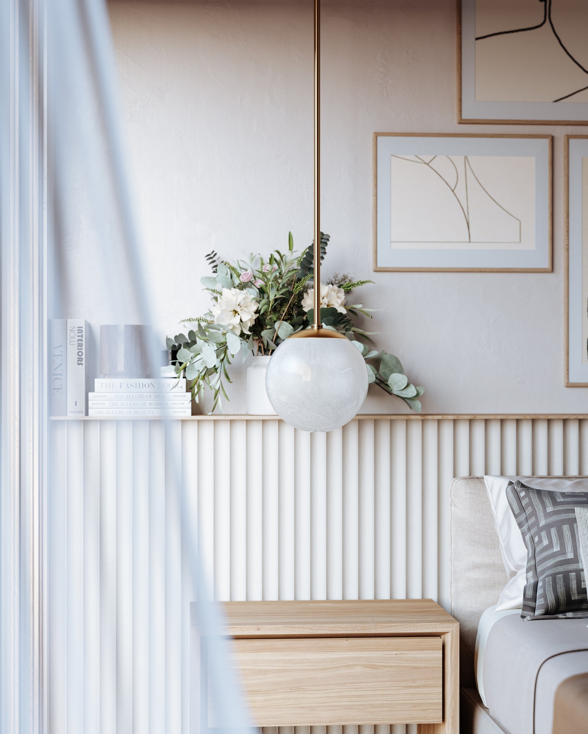 Burlington Mini Pendant Light by Hudson Valley Lighting with Clear Glass Shade, Aged Brass or Black Nickel Finish