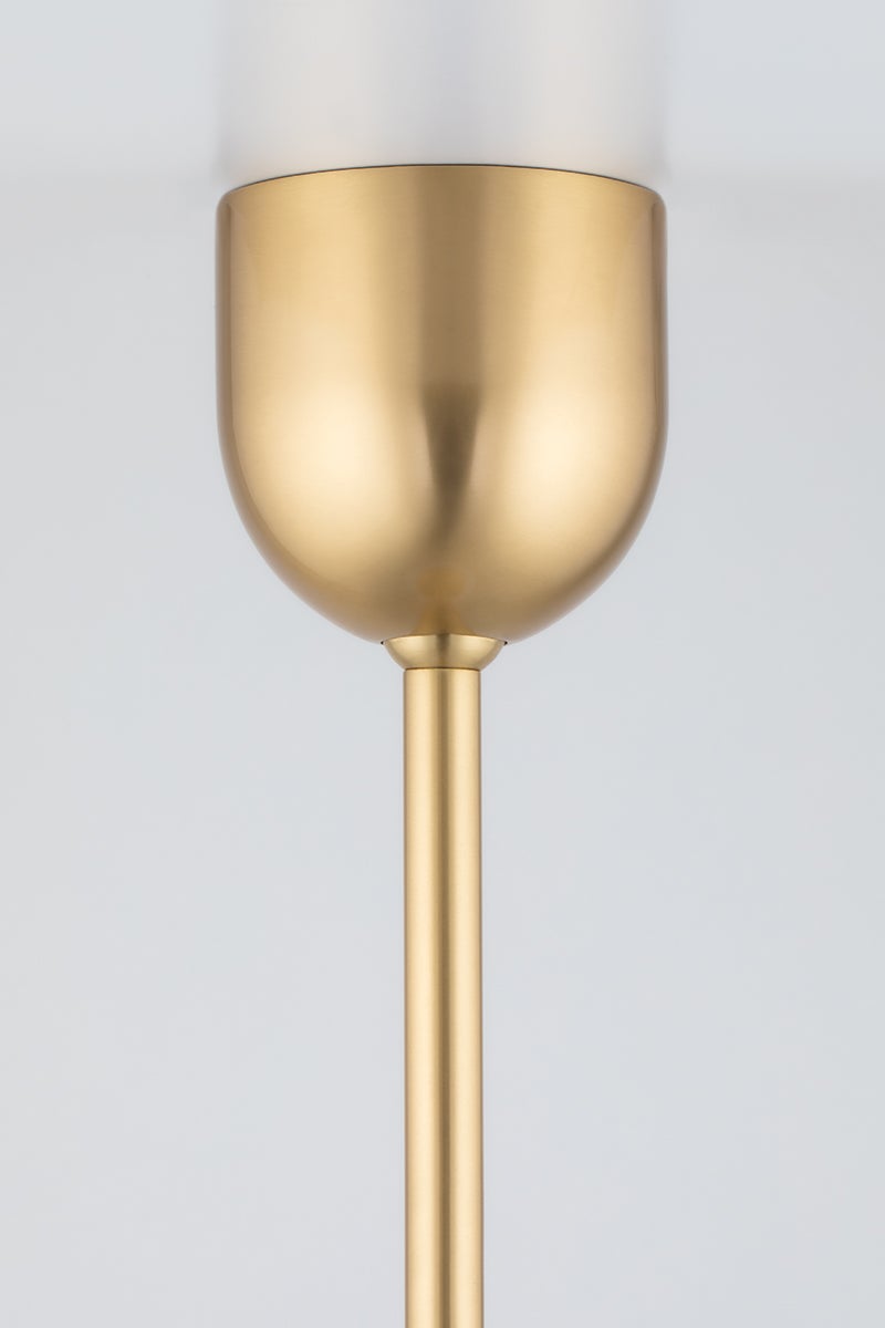 Burlington Mini Pendant Light by Hudson Valley Lighting with Clear Glass Shade, Aged Brass or Black Nickel Finish