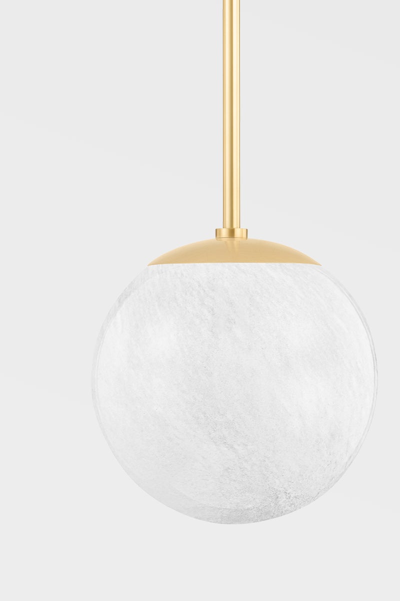 Burlington Mini Pendant Light by Hudson Valley Lighting with Clear Glass Shade, Aged Brass or Black Nickel Finish
