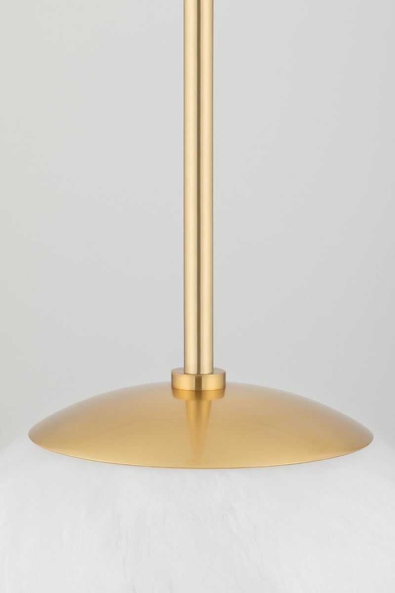 Burlington Mini Pendant Light by Hudson Valley Lighting with Clear Glass Shade, Aged Brass or Black Nickel Finish