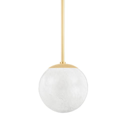 Burlington Mini Pendant Light by Hudson Valley Lighting with Clear Glass Shade, Aged Brass or Black Nickel Finish
