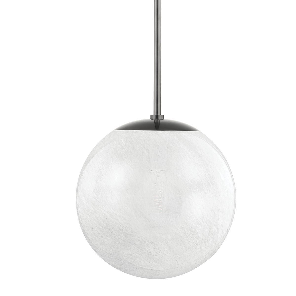 Burlington Pendant Light by Hudson Valley Lighting, Cloud-Etched Glass, Dimmable, Aged Brass & Black Nickel