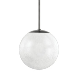 Burlington Pendant Light by Hudson Valley Lighting, Cloud-Etched Glass, Dimmable, Aged Brass & Black Nickel