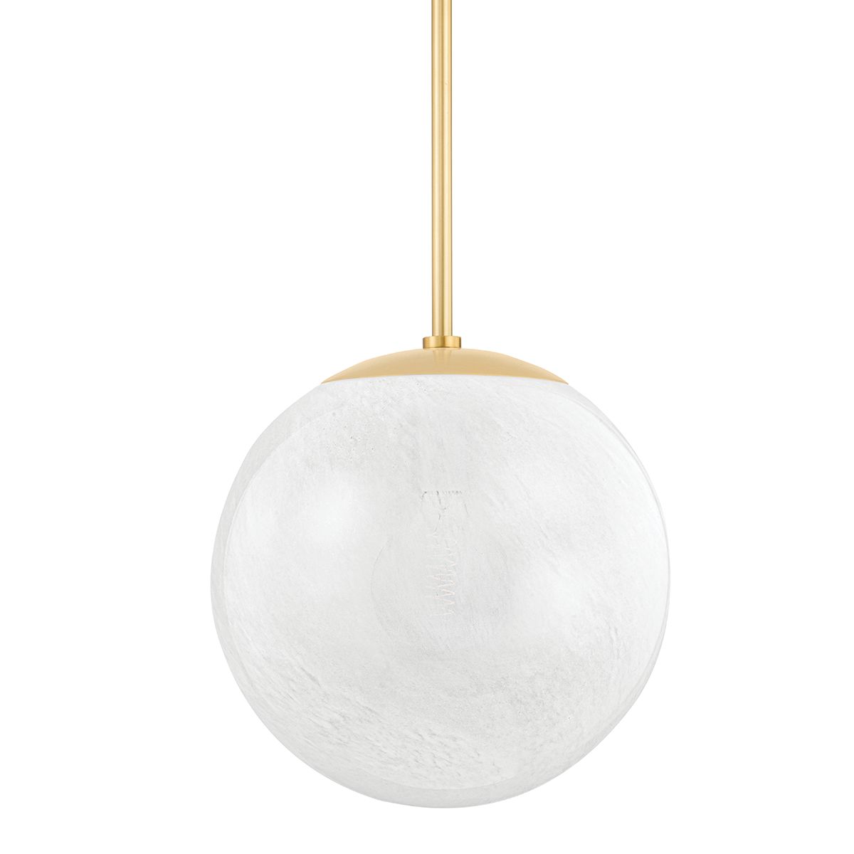 Burlington Pendant Light by Hudson Valley Lighting, Cloud-Etched Glass, Dimmable, Aged Brass & Black Nickel