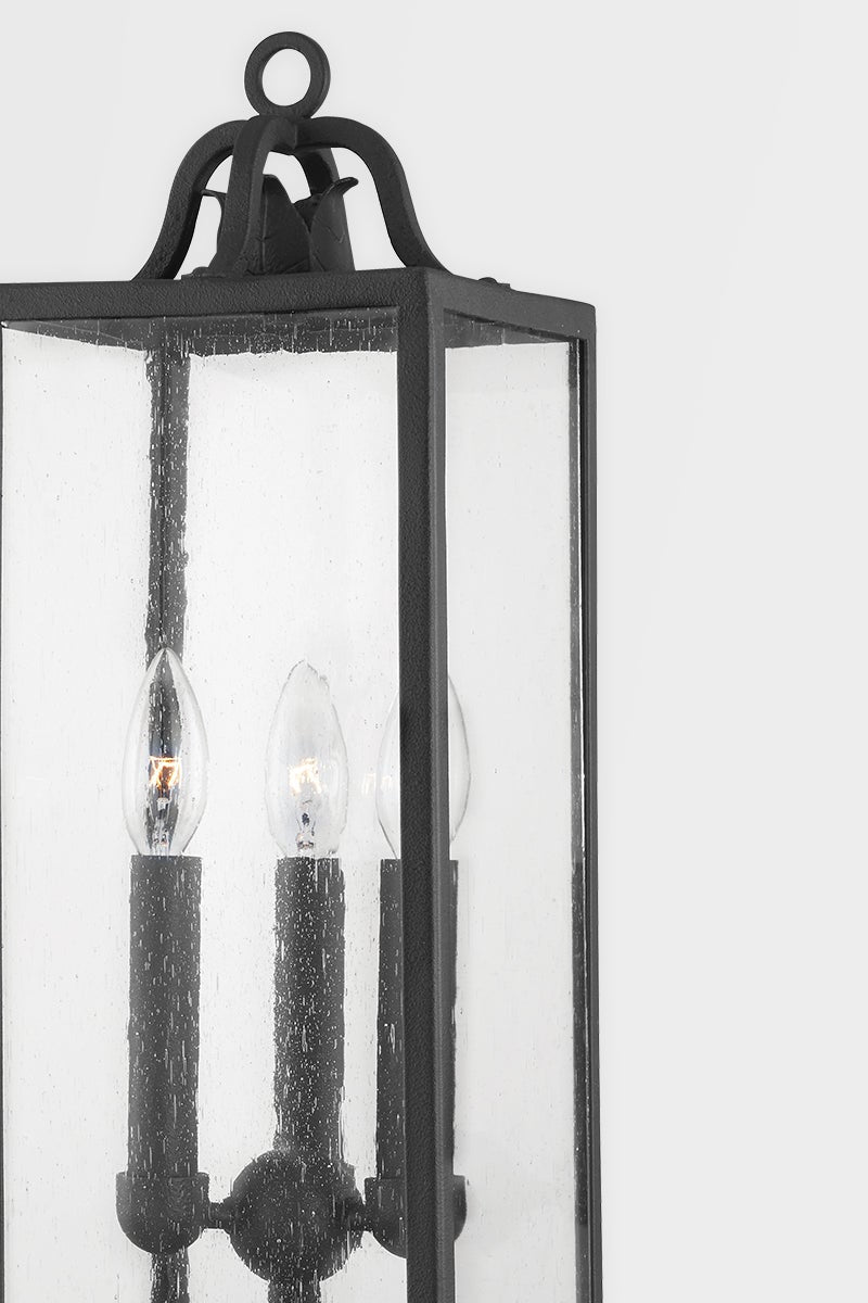 Caiden Outdoor Post Light by Troy Lighting - 3 Light Sources, Dimmable, UL Wet Rated, Forged Iron Finish