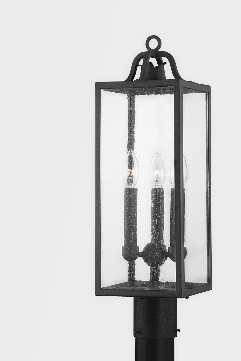 Caiden Outdoor Post Light by Troy Lighting - 3 Light Sources, Dimmable, UL Wet Rated, Forged Iron Finish
