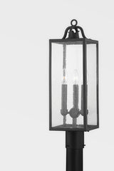 Caiden Outdoor Post Light by Troy Lighting - 3 Light Sources, Dimmable, UL Wet Rated, Forged Iron Finish