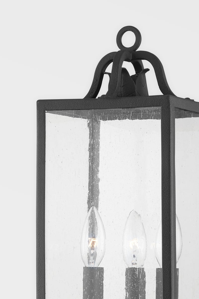 Caiden Outdoor Post Light by Troy Lighting - 3 Light Sources, Dimmable, UL Wet Rated, Forged Iron Finish
