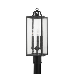 Caiden Outdoor Post Light by Troy Lighting - 3 Light Sources, Dimmable, UL Wet Rated, Forged Iron Finish