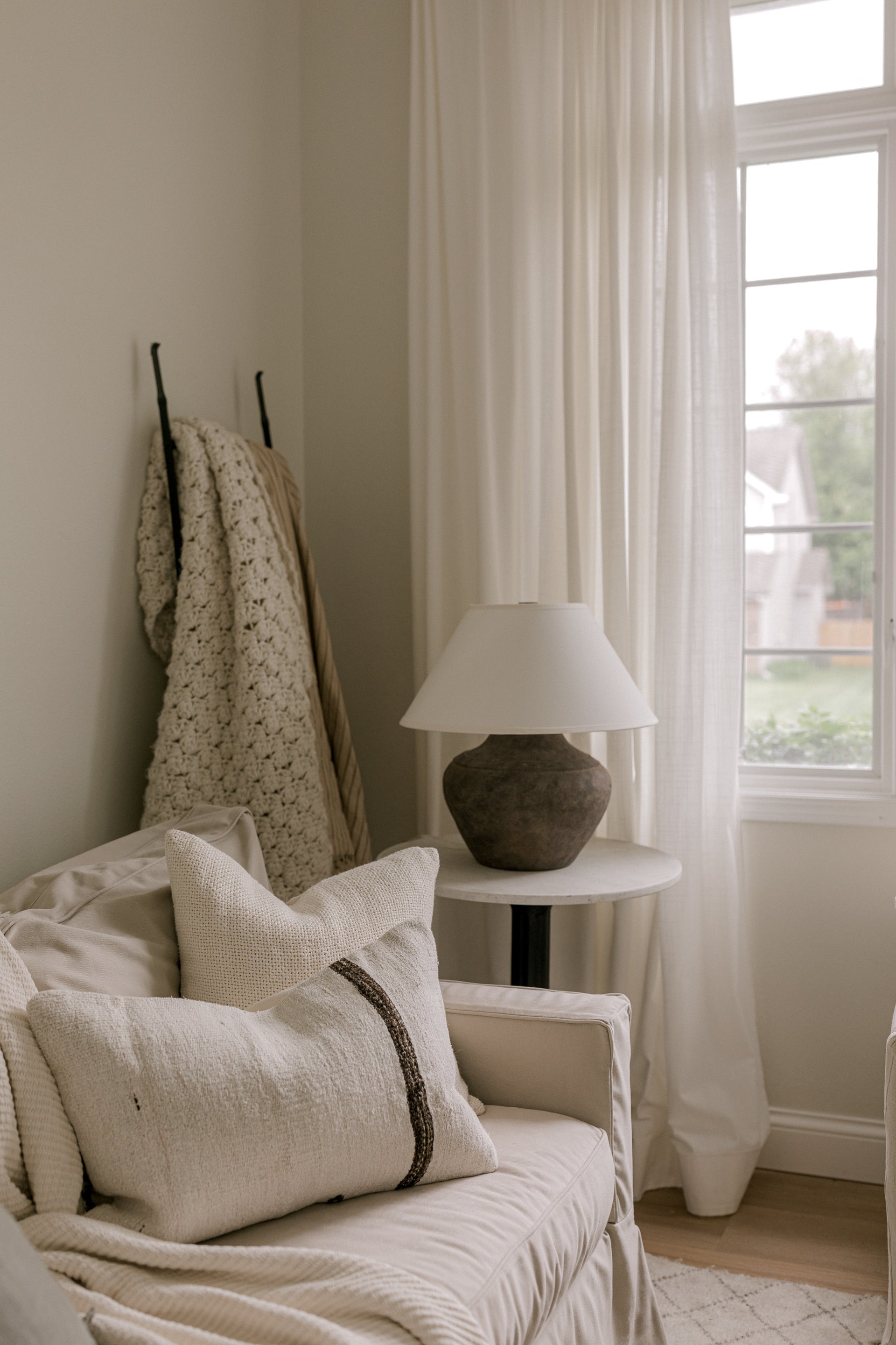 Calabria Table Lamp 20.5" Tall by Troy Lighting with Rustco Finish and Dimmable Hardback Linen Shade