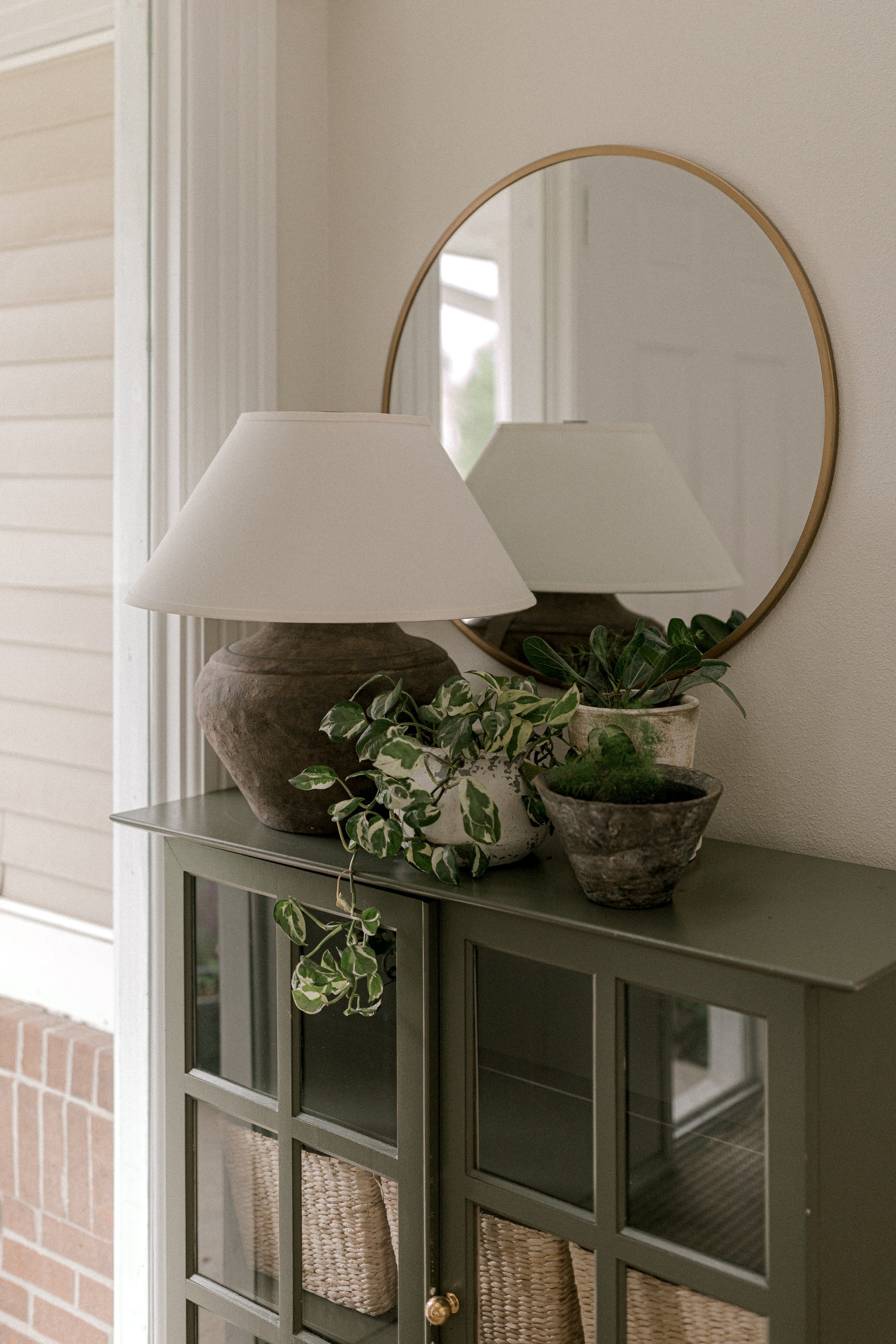 Calabria Table Lamp 20.5" Tall by Troy Lighting with Rustco Finish and Dimmable Hardback Linen Shade