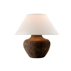 Calabria Table Lamp 20.5" Tall by Troy Lighting with Rustco Finish and Dimmable Hardback Linen Shade