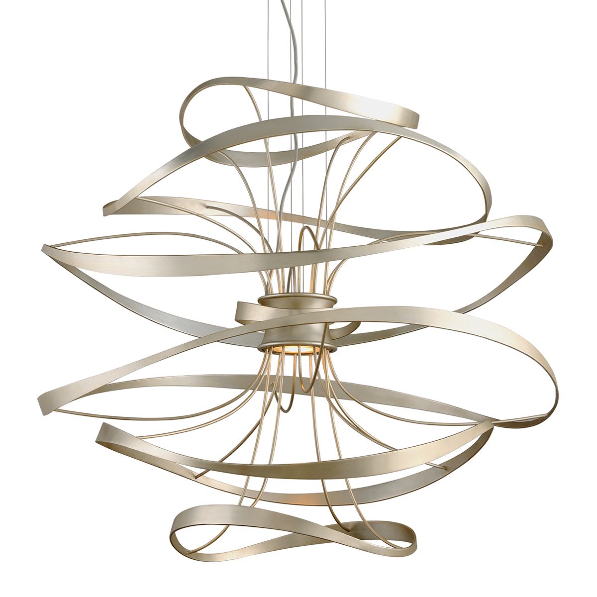 Calligraphy Large Chandelier by Corbett Lighting - Handcrafted Design, Dimmable, 1300 Lumens, 24”H x 26”W
