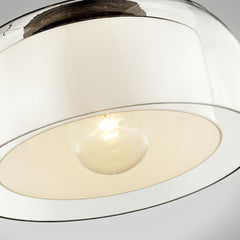 Candace Large Ceiling Light by Troy Lighting C7561-GRA, Opal Glass Shade, Dimmable, Graphite Finish
