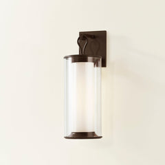 Cannes Large Outdoor Sconce 23" Tall by Troy Lighting with Opal and Clear Glass in Bronze Finish