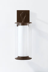 Cannes Large Outdoor Sconce 23" Tall by Troy Lighting with Opal and Clear Glass in Bronze Finish