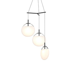 Cantina 3-Light Tri-Spreader LED Chandelier with Dimmable Function and Modern Glass Design