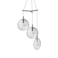Cantina 3-Light Tri-Spreader LED Chandelier with Dimmable Function and Modern Glass Design