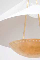 Carini Large Pendant Light by Corbett Lighting – 29.75" H, 35" W, Vintage Gold Leaf, Dimmable, UL Damp Rated