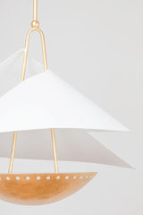 Carini Large Pendant Light by Corbett Lighting – 29.75" H, 35" W, Vintage Gold Leaf, Dimmable, UL Damp Rated