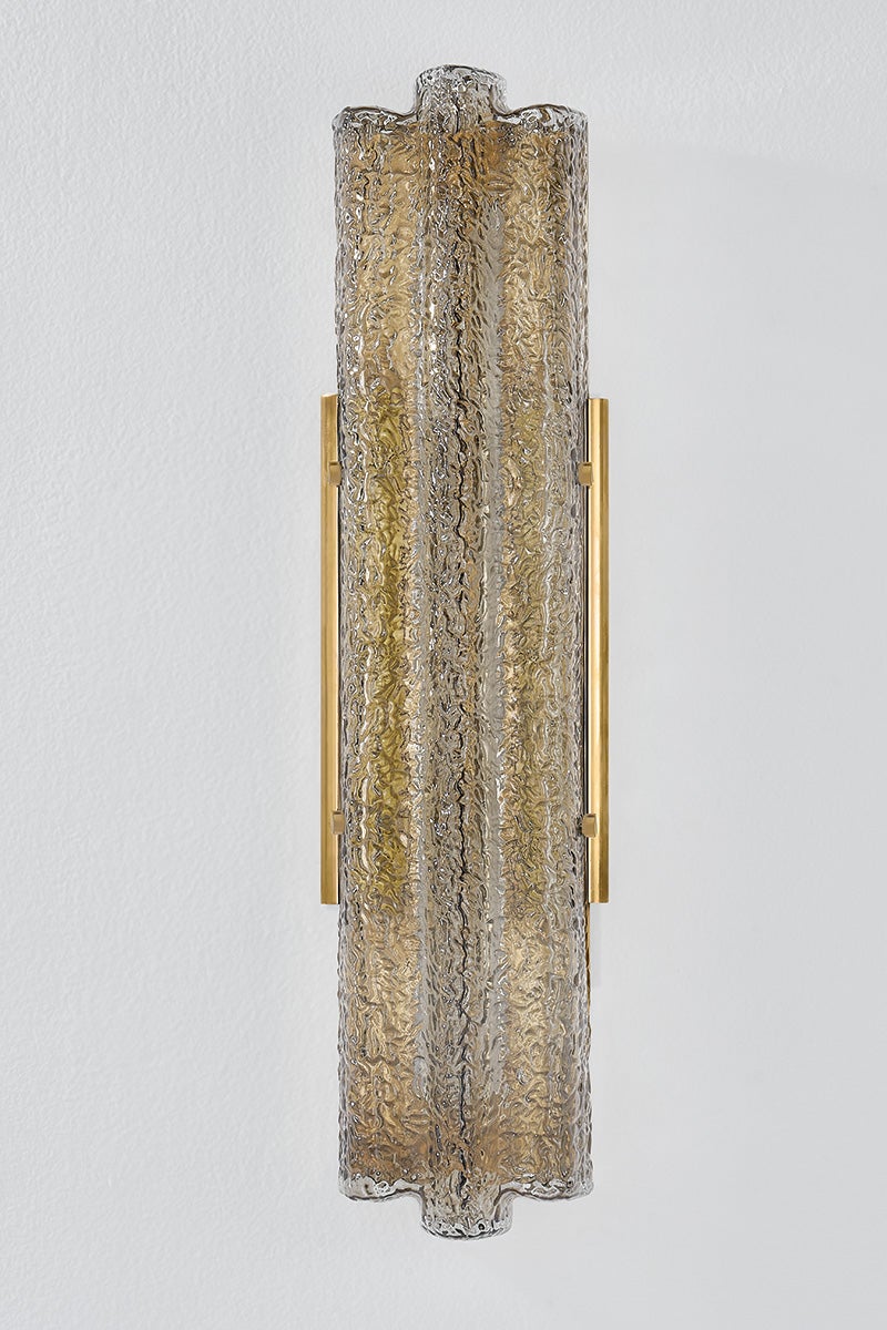 Carnelian Sconce 16W LED Wall Light by Corbett Lighting with Handblown Dark Champagne Glass