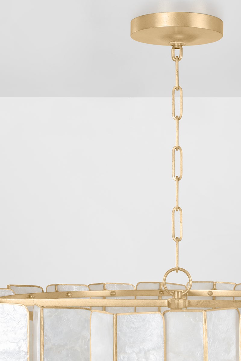 Cartagena Chandelier 16 Lights by Corbett Lighting, Vintage Gold Finish, Dimmable, 30.5" Height