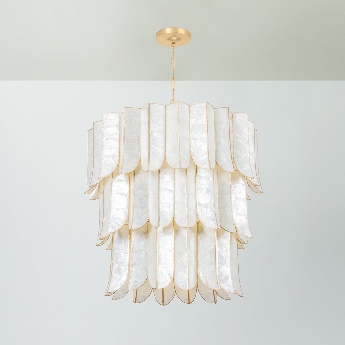 Cartagena Chandelier 16 Lights by Corbett Lighting, Vintage Gold Finish, Dimmable, 30.5" Height