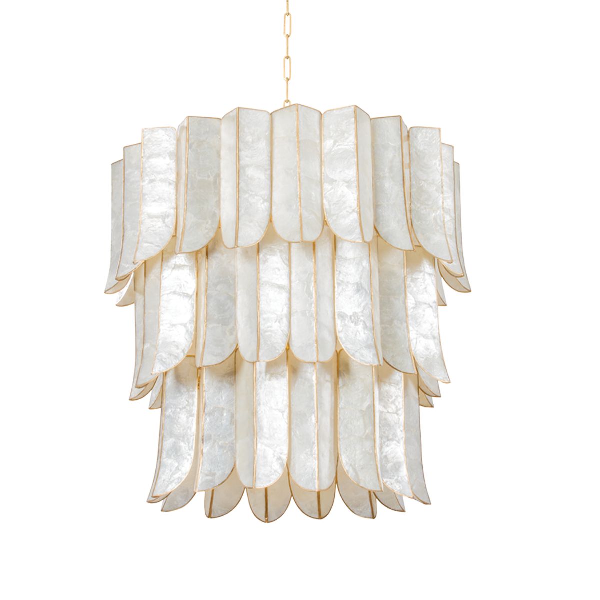 Cartagena Chandelier 16 Lights by Corbett Lighting, Vintage Gold Finish, Dimmable, 30.5" Height