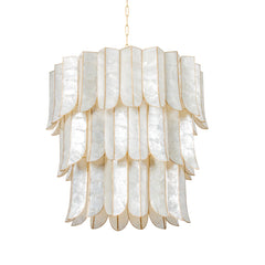 Cartagena Chandelier 16 Lights by Corbett Lighting, Vintage Gold Finish, Dimmable, 30.5" Height