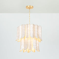 Cartagena Mini Chandelier 7-Light by Corbett Lighting in Vintage Gold Leaf with Adjustable Height