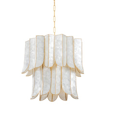 Cartagena Mini Chandelier 7-Light by Corbett Lighting in Vintage Gold Leaf with Adjustable Height