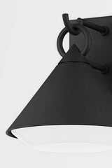 Catalina Outdoor Wall Sconce by Troy Lighting, 60W, Textured Black Finish, Opal Glass Shade, UL Wet Rated