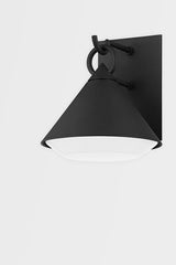Catalina Outdoor Wall Sconce by Troy Lighting, 60W, Textured Black Finish, Opal Glass Shade, UL Wet Rated