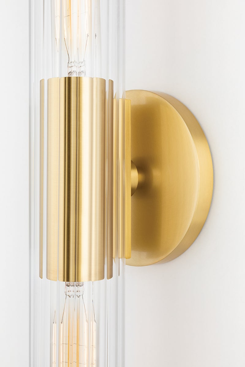 Mitzi Cecily Sconce 2-Light Wall Fixture, Aged Brass, Old Bronze & Polished Nickel, Dimmable Design
