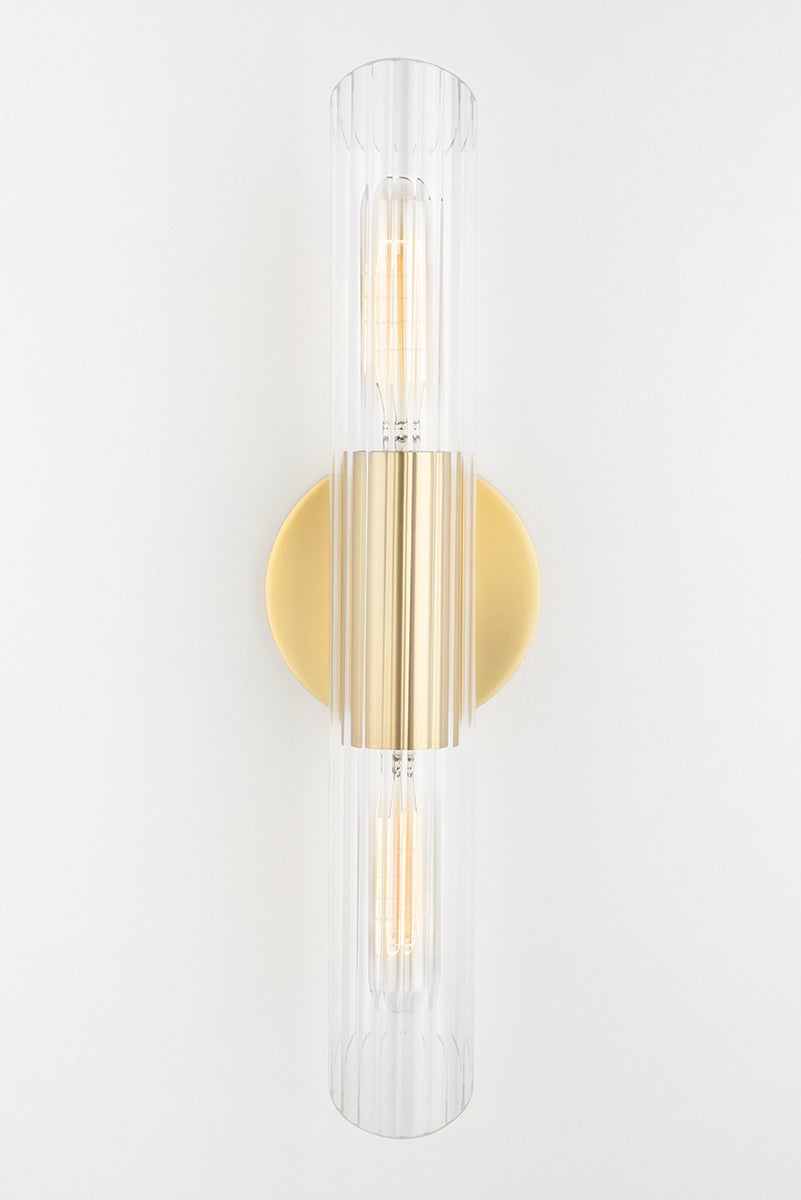 Mitzi Cecily Sconce 2-Light Wall Fixture, Aged Brass, Old Bronze & Polished Nickel, Dimmable Design