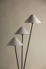 Cedar Floor Lamp 69.75" Tall with Dimmable Features and 3 Off-White Linen Shades by Troy Lighting