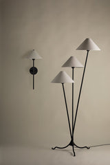 Cedar Floor Lamp 69.75" Tall with Dimmable Features and 3 Off-White Linen Shades by Troy Lighting